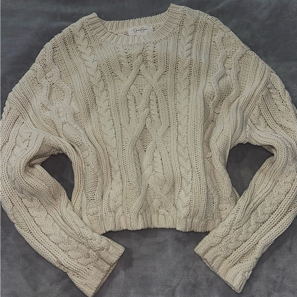 Jessica Simpson Cable Knit Sweater - Cream